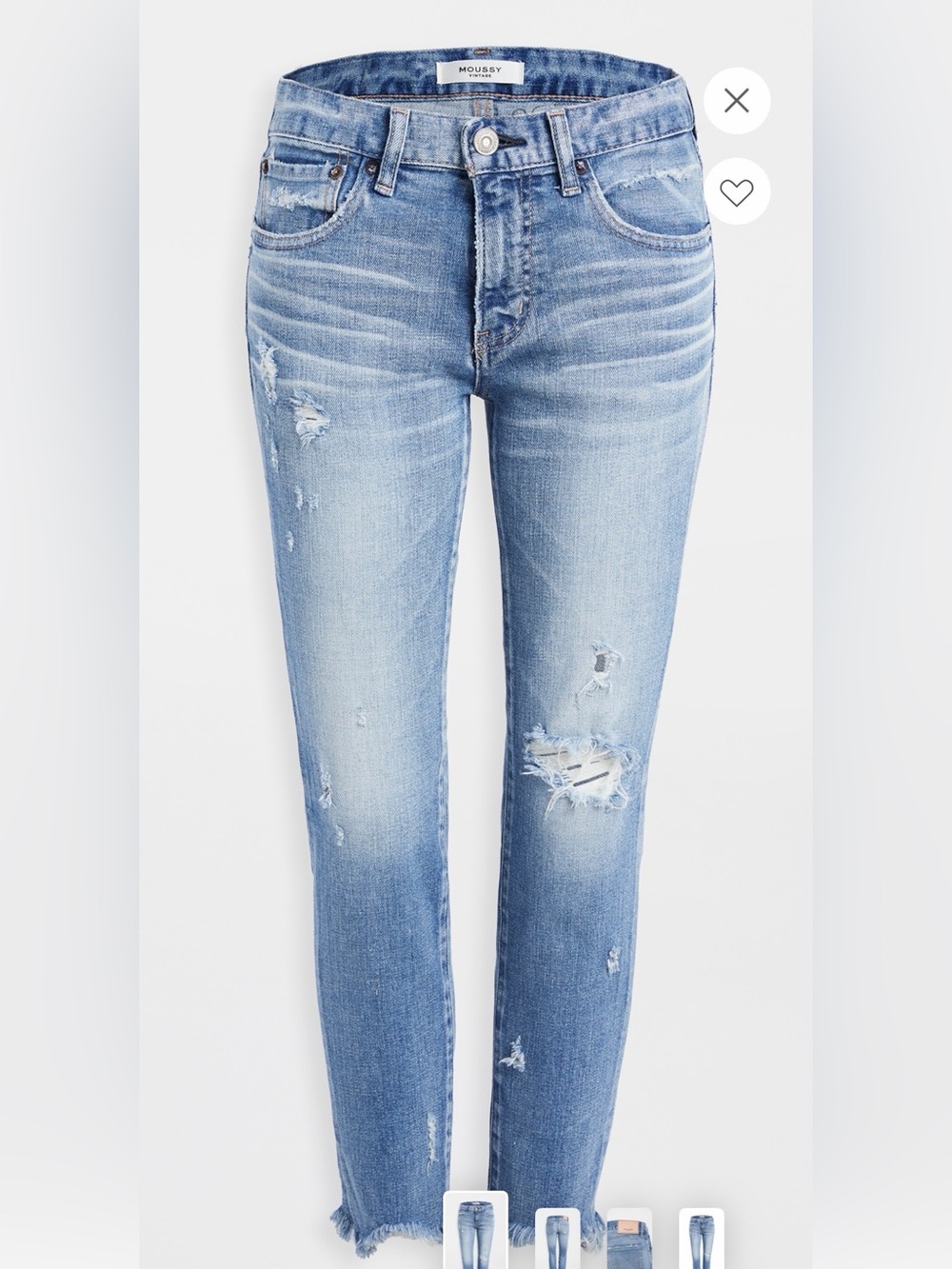 MOUSSY VINTAGE Glendele Skinny Jeans Light Blue Sz: 24